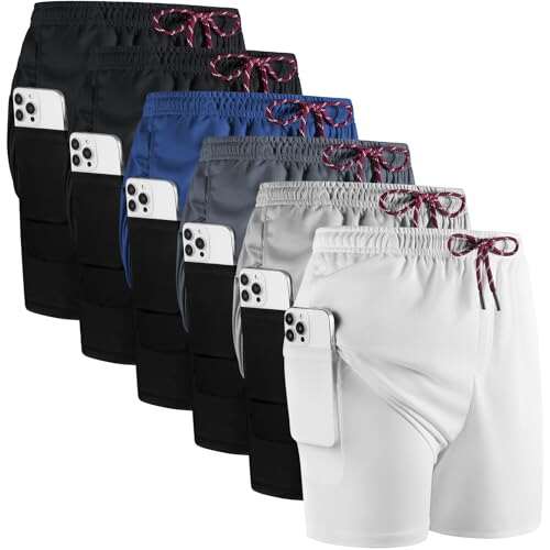 Menvix 6 Pack Men's 2 in 1 Workout Shorts