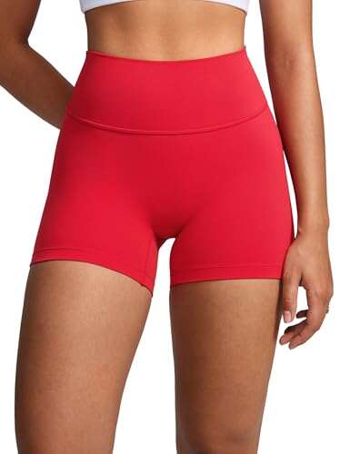 INGIA Womens High Waist No Front Seam Biker Shorts