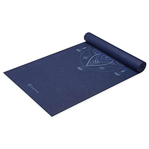 Gaiam Yoga Mat Premium Print Extra Thick Non-Slip for...