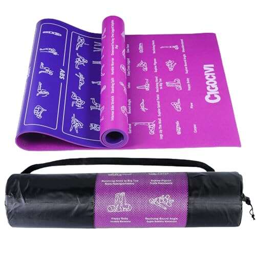 CIGOCIVI Instructional Travel Yoga Mat with 75 Asanas Poses