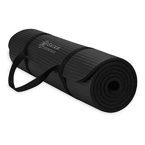 Gaiam Essentials Thick Yoga Mat Fitness & Exercise Strap...