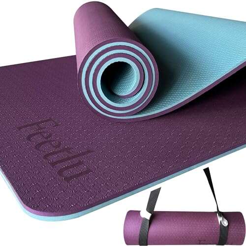 Feetlu Extra Thick Exercise Yoga Mat with Strap and Non-Slip