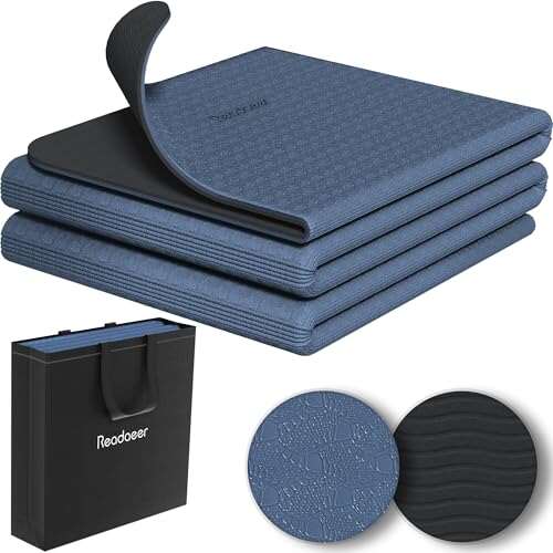 Readaeer Foldable Yoga Mat for Travel Folding Non-Slip TPE