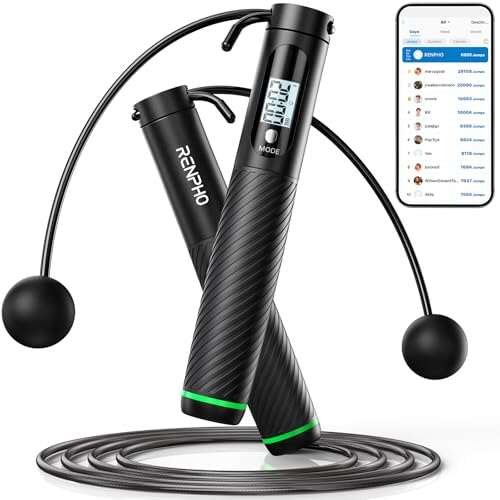 RENPHO Smart Skipping Rope with Counter, Adjustable Length