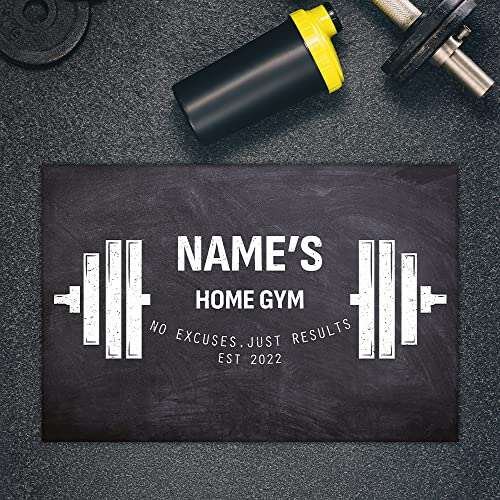 Personalized Welcome Home Gym Doormat - Custom Name & Text