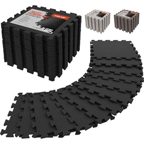 AIRHOP 18 Tiles Gym Floor Mat, EVA Foam Puzzle Tiles