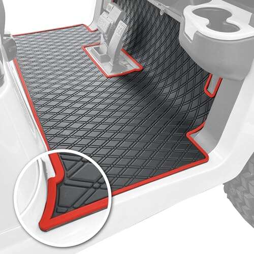 Xtreme MATS Club Car Compatible Golf Cart Mat Red Trim