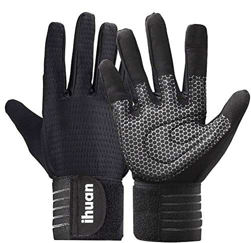 ihuan Workout Gloves for Men Full-Finger: Weight Lifting