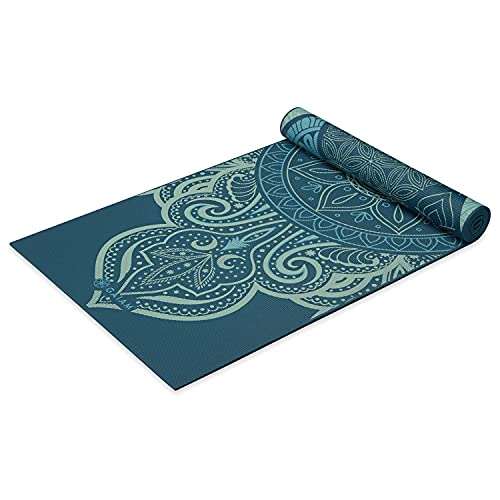 Gaiam Yoga Mat Premium Print Reversible Extra Thick Non Slip