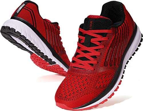 Joomra Men's Red Running Tennis Shoes, Size 11