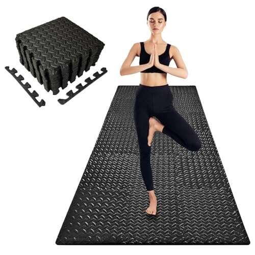 3x6 Feet Interlocking Foam Floor Mats (18-Pack) Thick Gym...
