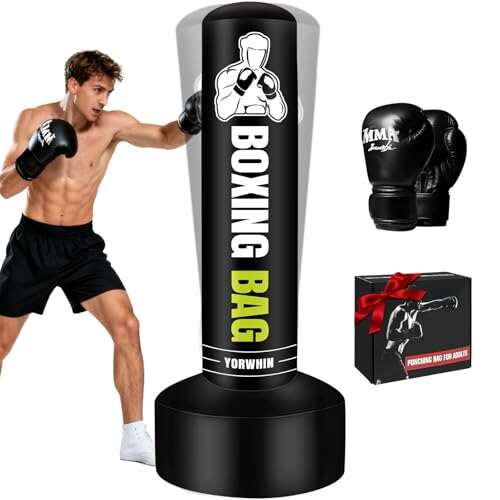 Heavy Freestanding Punching Bag for Adults, 70'' Boxing...