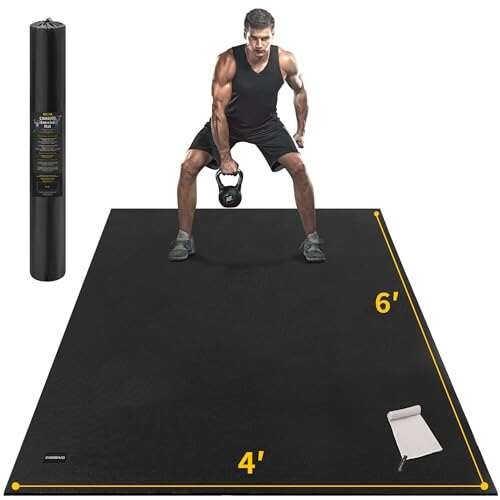 CAMBIVO Large Exercise Mat for Home Workout, Extra Thick...