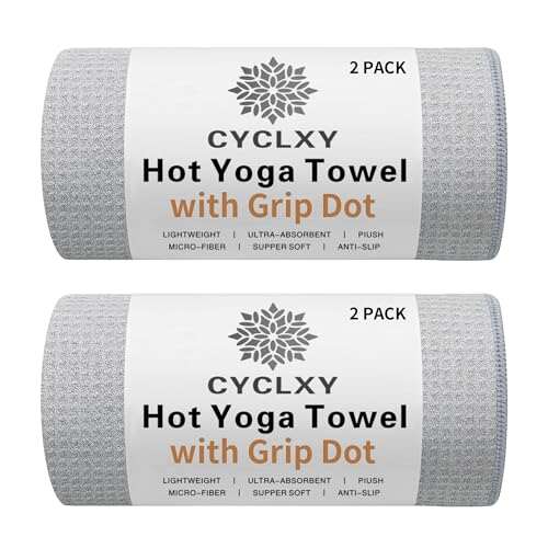 CYCLXY 2 Pack Hot Yoga Towel with Non-Slip Microfiber