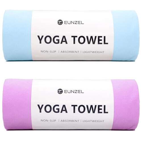 Eunzel 2 Pack Hot Yoga Towel Non slip Microfiber
