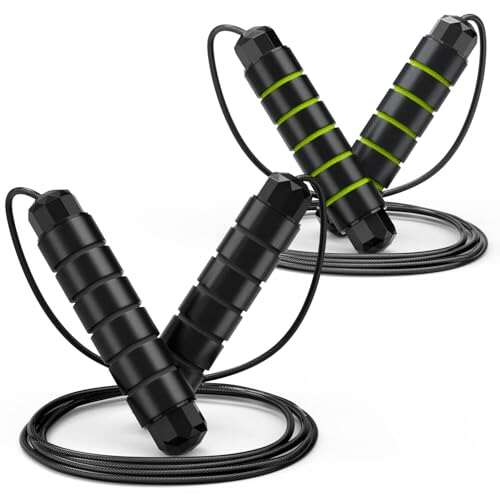 Jump Rope, Tangle-Free Rapid Speed Jumping Rope with Ball...