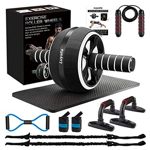 Ab Roller Wheel, 10-In-1 Ab Exercise Wheels Kit Home Gym