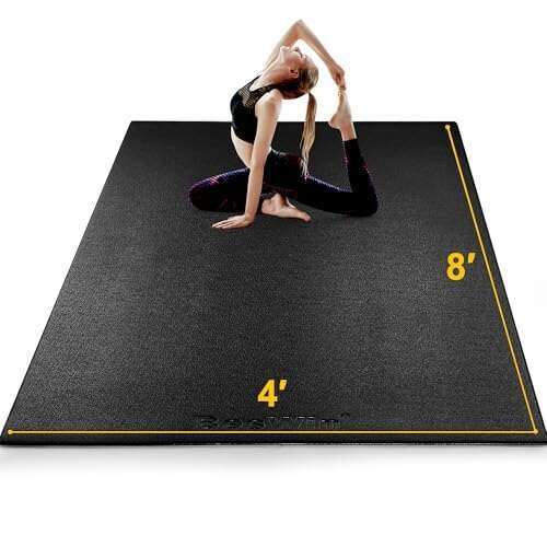 BesWin Large Exercise Mat 8' x 4'(6mm), Extra Thick Non-Slip