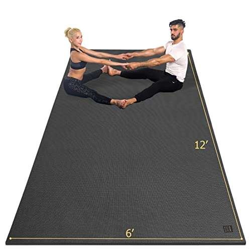 GXMMAT Large Yoga Mat 12'x6'/10'x6'/6'x8'(7mm), Extra Thick...