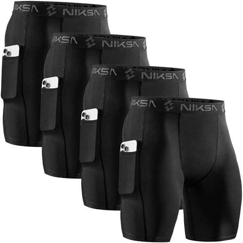 Niksa 2/4 Pack Compression Shorts Men with Pocket