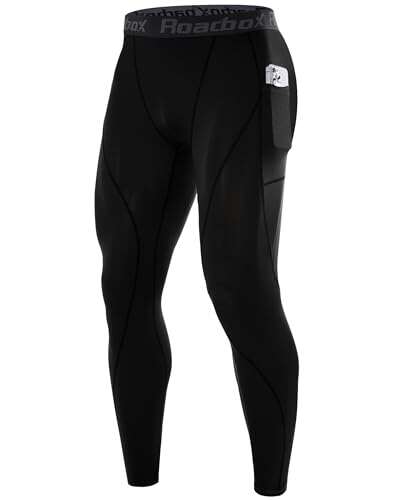 Roadbox Compression Pants Men, Running Workout Leggings Gym...