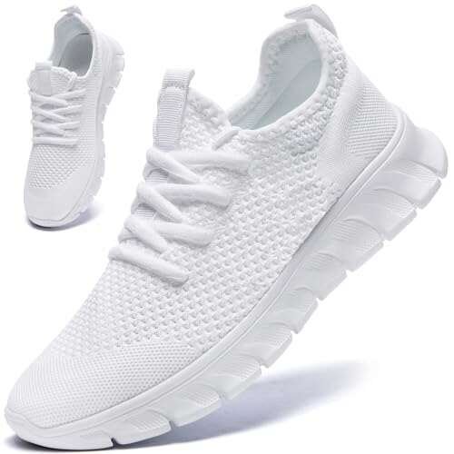 QIJGS White Tennis Shoes Womens Running Sneakers Nonslip...