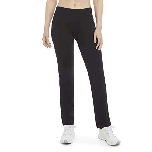 Energy Zone Women's Cotton Stretch Yoga Pants Deep Black
