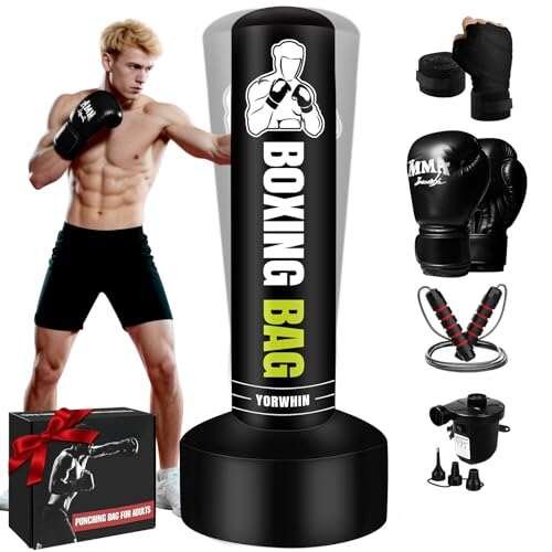 Freestanding Punching Bag for Adults Teens, 70'' with Stand...