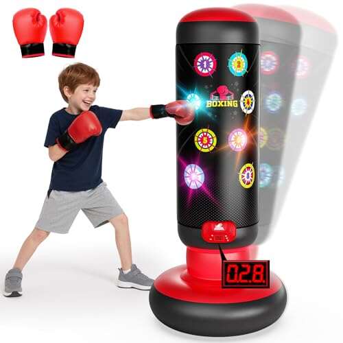 HopeRock Punching Bag for Kids, Boxing Set Electronic Games
