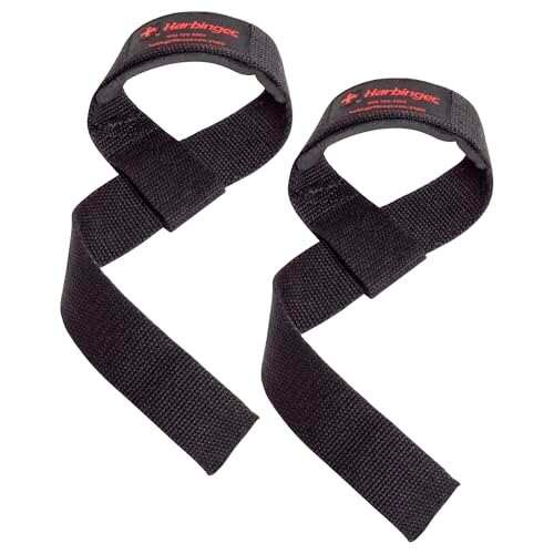 Harbinger Padded Cotton Lift Straps, Black - Supportive...