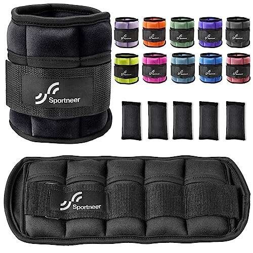 Sportneer Adjustable Ankle Weights Set - 1 Pair 2-10 lbs