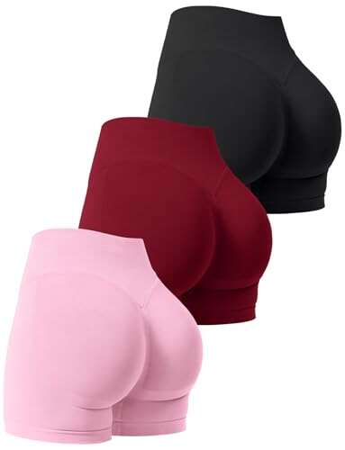 Niipty 3 Pack Workout Gym Shorts Women Scrunch High-Waist...