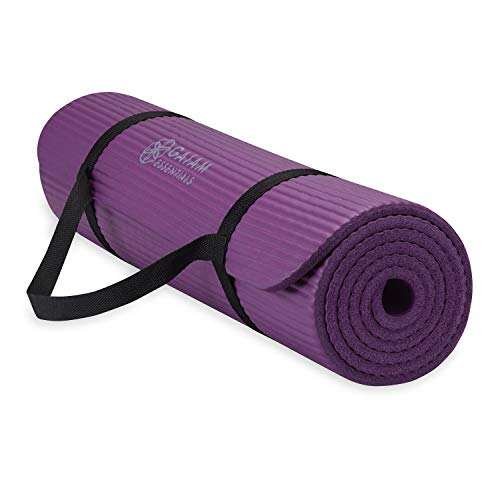 Gaiam Essentials Thick Yoga Mat Fitness & Exercise Mat Strap