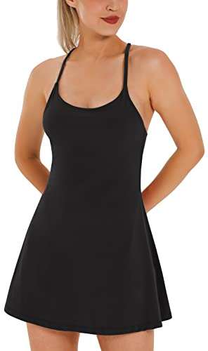 Womens Tennis Dress, Athletic Dress with Built-in Bra and...