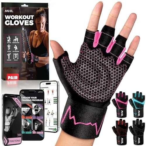MhIL Workout Gloves for Women – Breathable with Wrist Wraps
