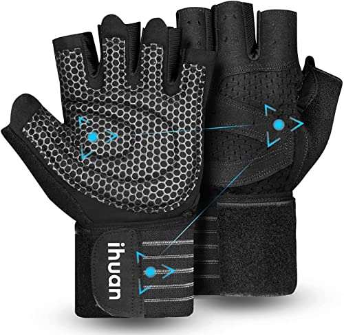 ihuan Ventilated Weight Lifting Gym Workout Gloves with...