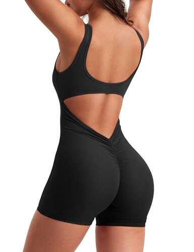 YEOREO One Piece Workout Jumpsuits for Women Backless Tummy...