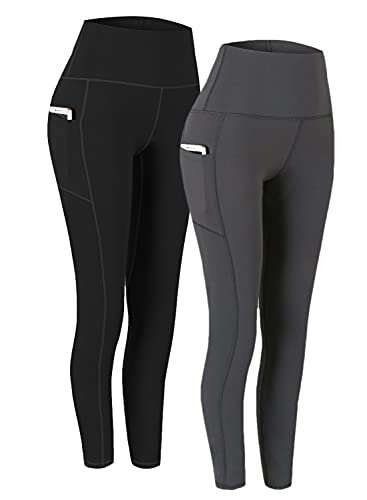 Fengbay 2 Pack High Waist Yoga Pants Pockets Tummy Control