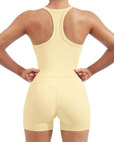 SUUKSESS Women 2 Piece Workout Sets High Waisted Shorts