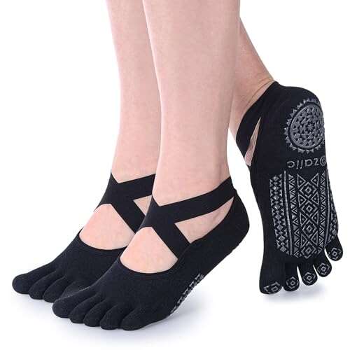 Ozaiic Yoga Socks for Women with Grips, Five Toe Socks