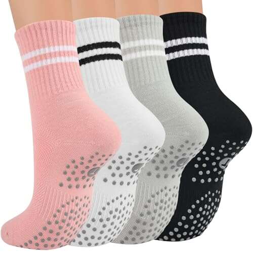 Toes Home Pilates Socks for Women with Non-Slip Grippers