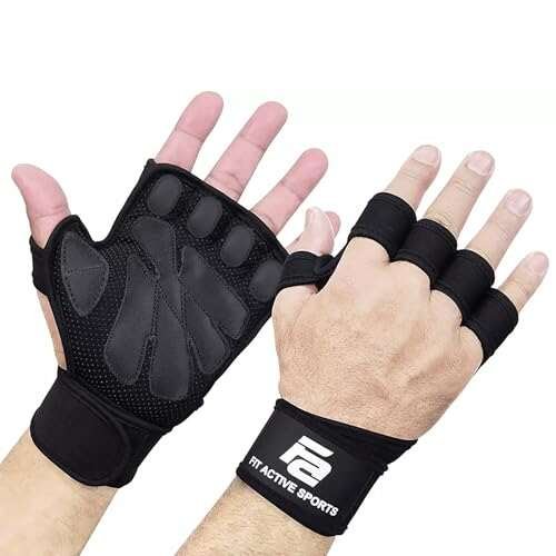 Fit Active Sports Weight Lifting Workout Gloves with Wrist...