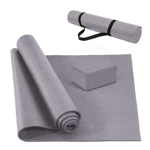 Signature Fitness All Purpose 0.25 Inch Thick Exercise Yoga...