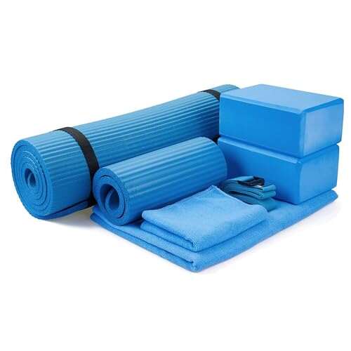 BalanceFrom 7-Piece Yoga Set with 71x24x0.5 Inches Carrying...