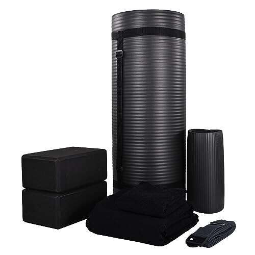 BalanceFrom 7-Piece Yoga Set with 71x24x1 Inches Mat