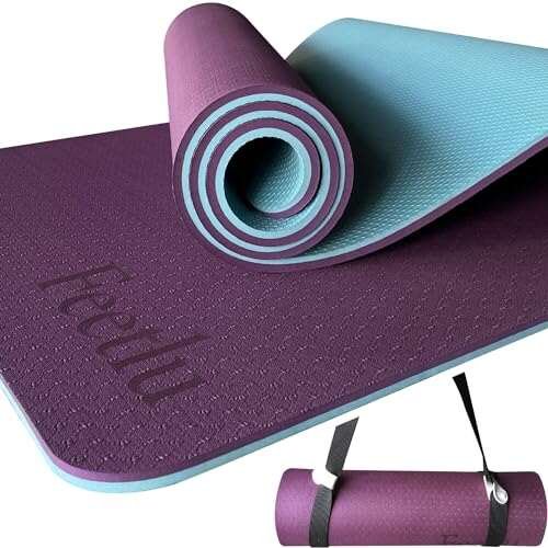Feetlu Extra Thick Exercise Yoga Mat with Strap